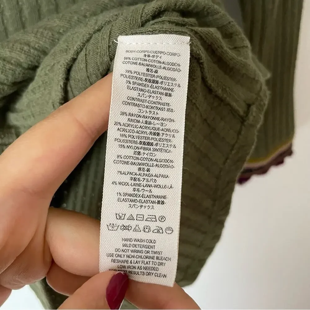 Free People Olive Green Sweater Size XS